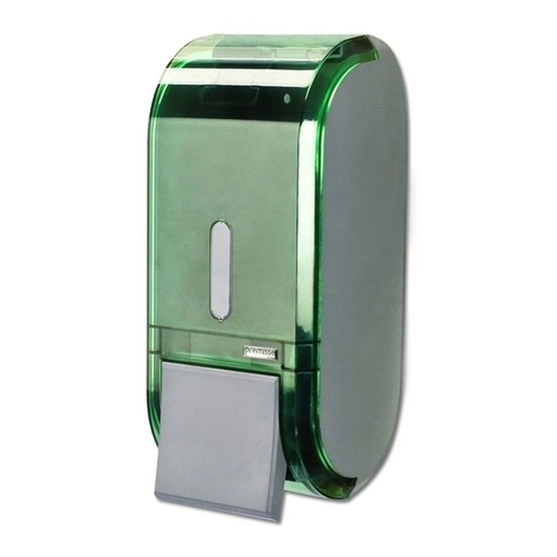Dispensador-de-Sabonete-Liquido-Com-Reservatorio-Compacto-Glass-Verde-Urban-400ml-Premisse