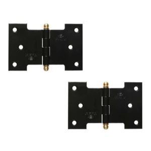 Dobradiça 4065 Epox Preto com Bola Amarela Canto 4" Metalvi