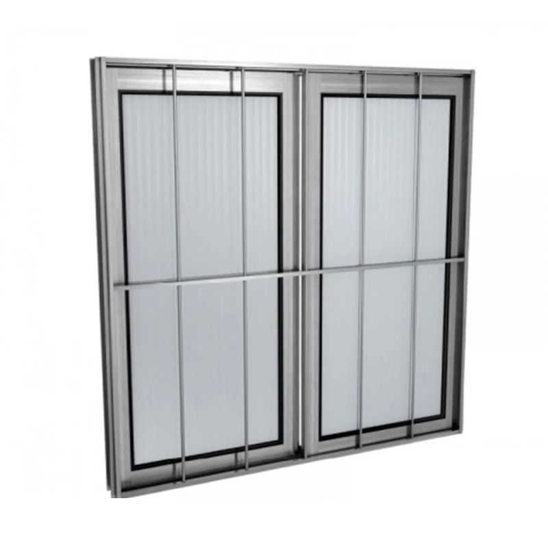 Janela-de-Correr-100x100cm-com-Grade-Vidro-Canelado-Aluminio-Natural-Lider-Esquadria