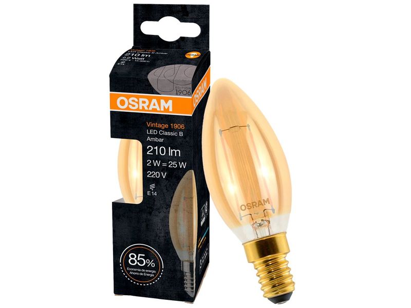 Lampada-Led-Vela-Vintage-Ambar-2w-Luz-Amarela-220v-Osram