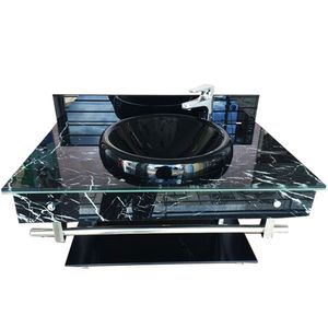 kit Gabinete 80x53cm Saturno Preto Pettra