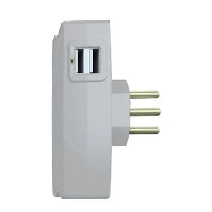 Carregador Multi com 2 Entradas USB + 2 Tomadas 2P+T 10A Branco Daneva