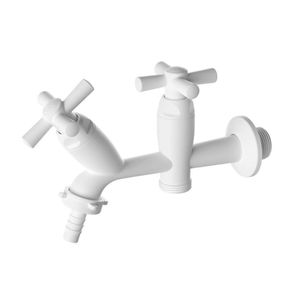 Torneira De Parede Para Tanque/Máquina De Lavar Bica Baixa 1/2 e 3/4 Cross Branca Tigre