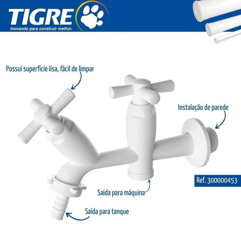 Torneira-de-Parede-para-Tanque-e-Maquina-Bica-Baixa-Branco-Cross-Tigre
