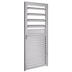 Porta de Abrir 210x80cm com Basculante Vidro Natural Canelado Direita Líder