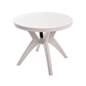 Mesa Redonda Deluxe Branca Forte Plástico