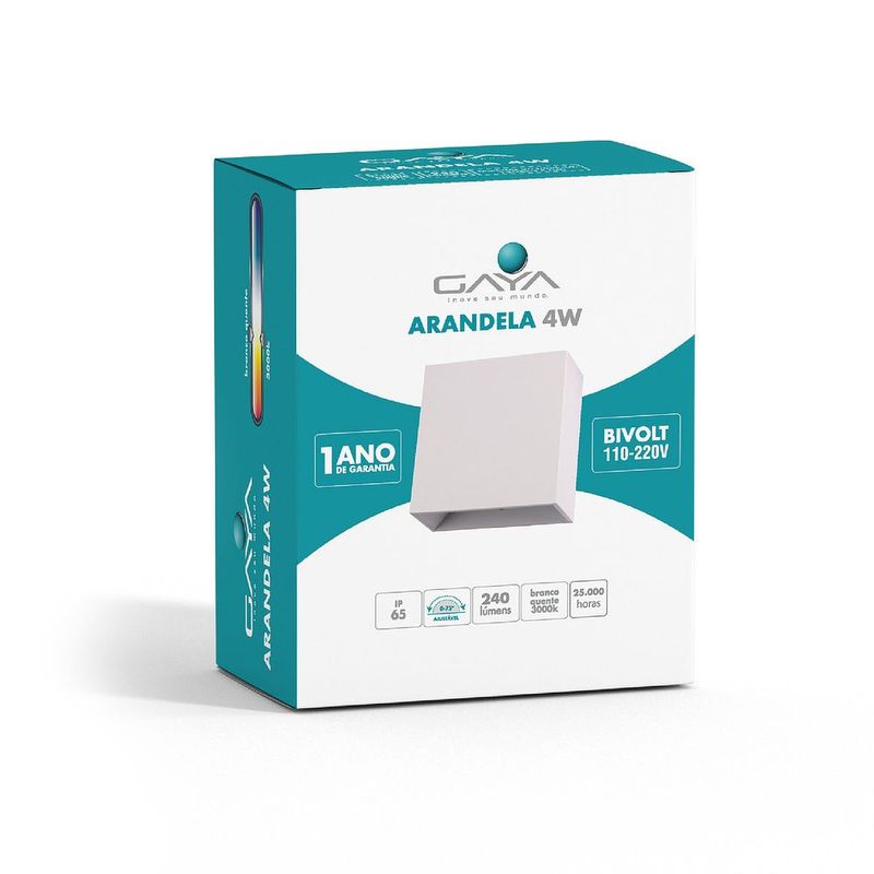 Arandela-Led-4W-Luz-Amarela-3000K-Branca-Gaya