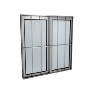 Janela De Correr 100X80 Com Grade Vidro Canelado Natural Quality Esquadria