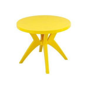 Mesa Redonda Deluxe Amarela Forte Plástico