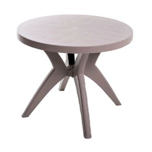 Mesa Redonda Deluxe Nude Forte Plástico