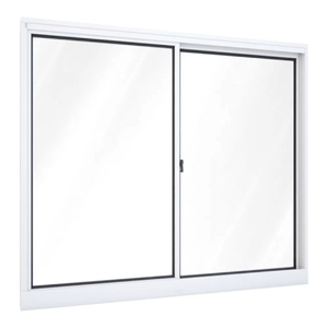 Janela de Correr 100x100cm Vidro Liso Branca Slim Líder Esquadria