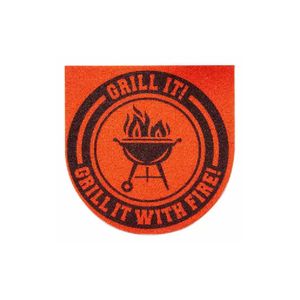 Tapete Capacho Vinil Super Grill It 60X60cm Laranja Kapazi