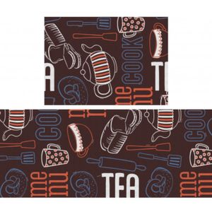 Kit de Tapetes Para Cozinha Fit Kasa Menu Kapazi