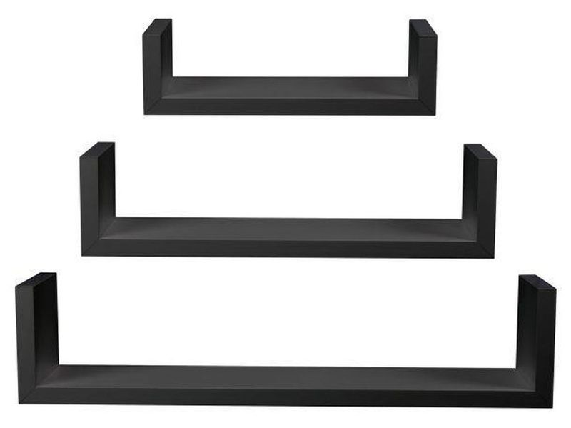 Prateleira--U--Preto-Decorare-Kit-3-Pecas-Prat-K