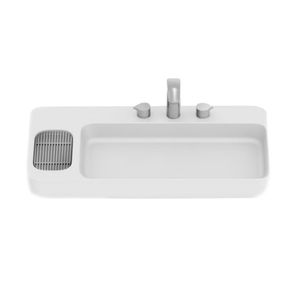 Cuba de Apoio 60X42cm com Válvula 7/8 Infinity Branco Celite