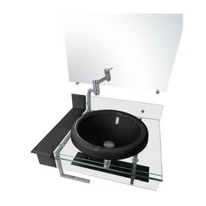 Gabinete 60X53 Kit Saquarema Preto Pettra