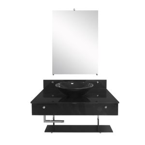 Gabinete 70x53cm Kit Luxo Nero Preto Pettra