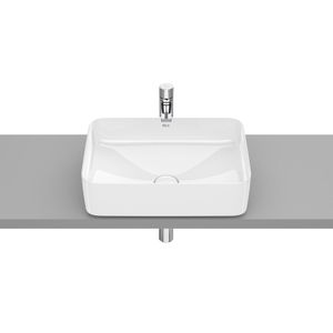 Cuba de Apoio 37X50cm com Válvula 11/4 Inspira Square Branco Celite