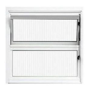 Janela Basculante 40X40 Vidro Canelado Branco Quality Esquadria