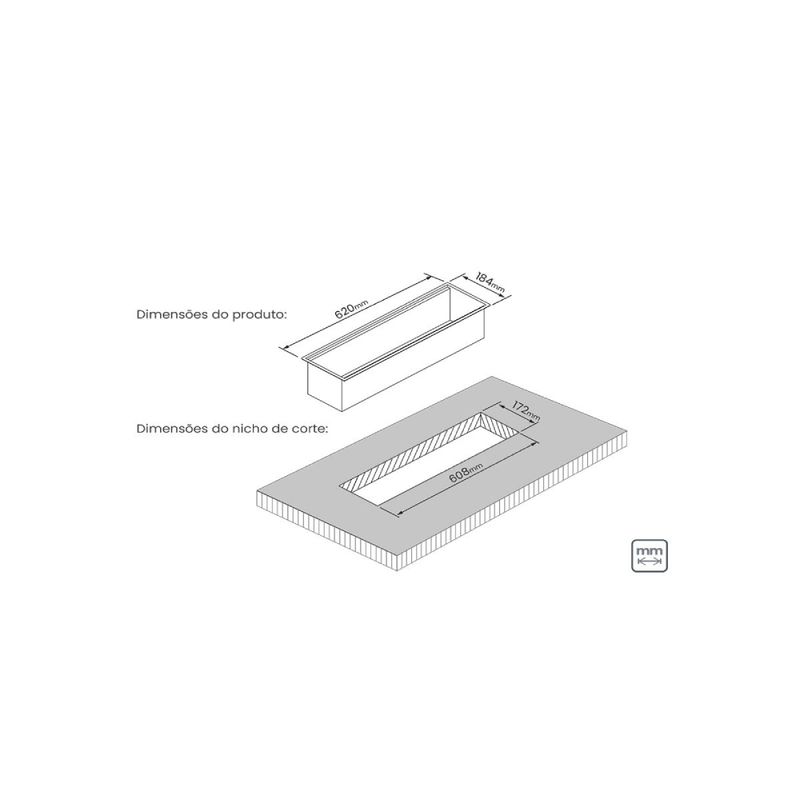 Canal Organizador 60X18cm 94534/001 Aço Inox Tramontina
