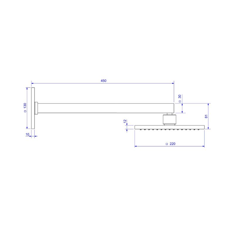 Chuveiro-com-Tubo-de-Parede-Quadrado-Black-Matte-Deca