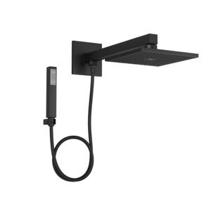 Chuveiro com Desviador/Ducha Manual Quadrado Black Matte Deca