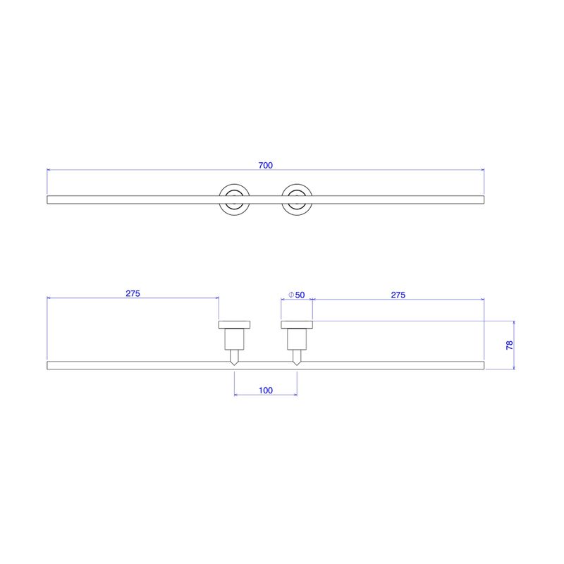 Porta-Toalha-70cm-Dupla-Slim-Black-Matte-Deca