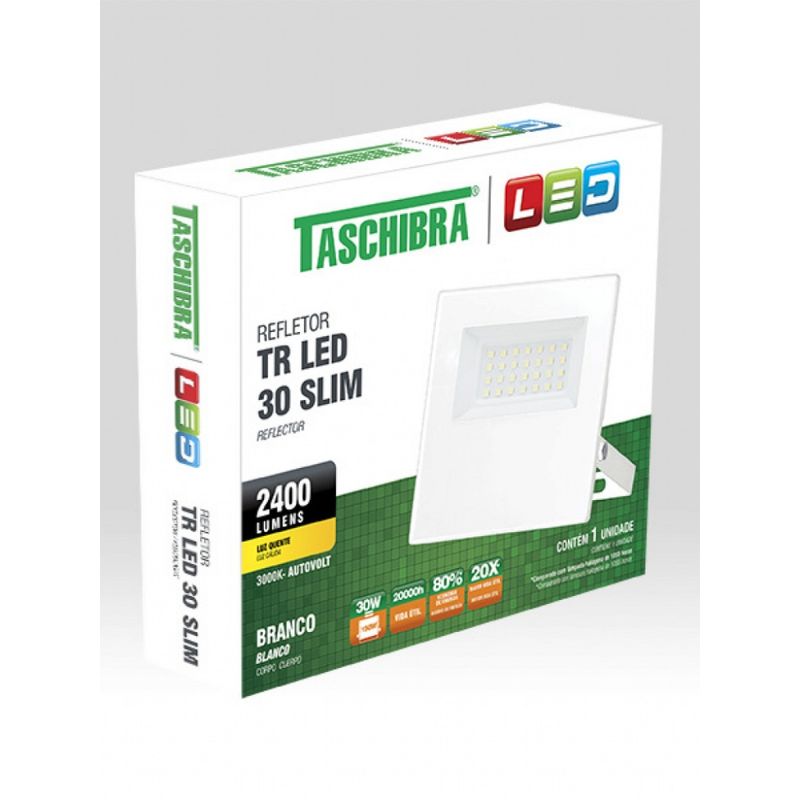 refletor-led-30w-tr-luz-quente-amarelado-3000k-slim-branco-taschibra-634304