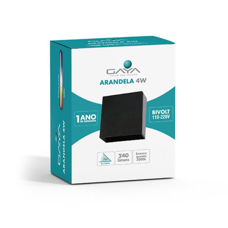 Arandela-Led-4W-3000K-Amarela-Preta-Gaya