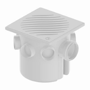 Caixa Sifonada Quadrada Com Grelha 150X150X50mm Branca Tigre