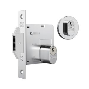 Fechadura 1006 para Porta de Bater e Correr Roseta Redonda Inox Cromado Stam