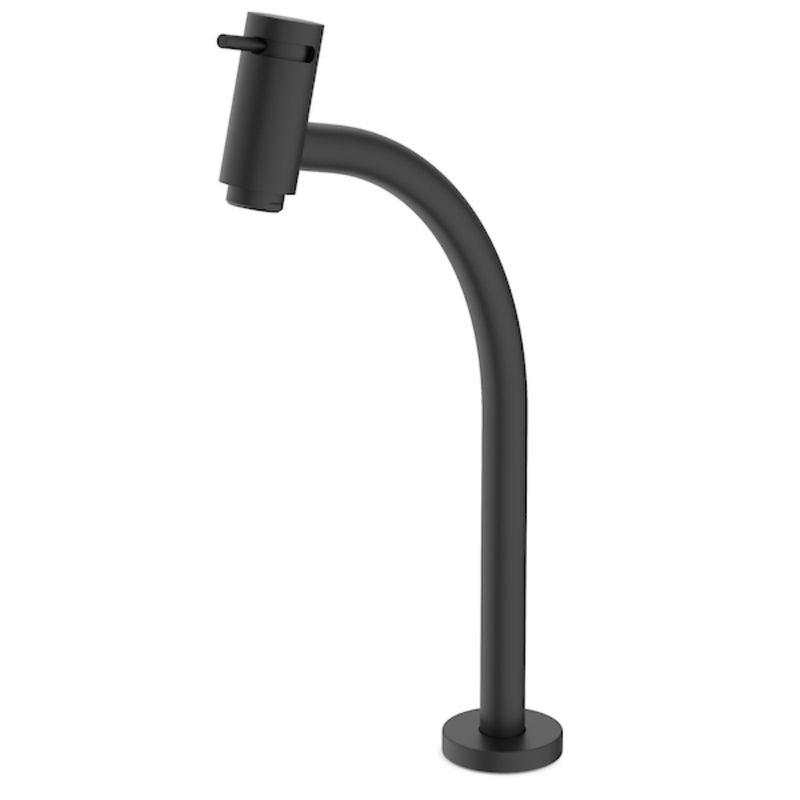 Torneira-de-Mesa-Bica-Alta-para-Lavatorio-Basic-Preto-Matte-Celite