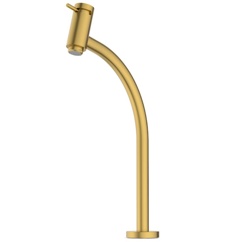 Torneira-de-Mesa-Bica-Alta-para-Lavatorio-Basic-Gold-Matte-Celite
