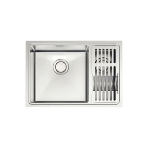 Cuba 66x46cm em Aço Inox com 2 Cubas e escorredor de pratos e copos Tramontina