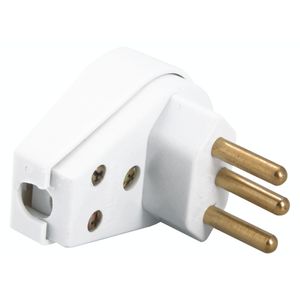 Plugue Angular 2P+T 10A 250V Branco Tramontina