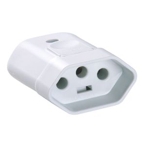 Plugue Fêmea 2P+T 20A 250V Branco Tramontina