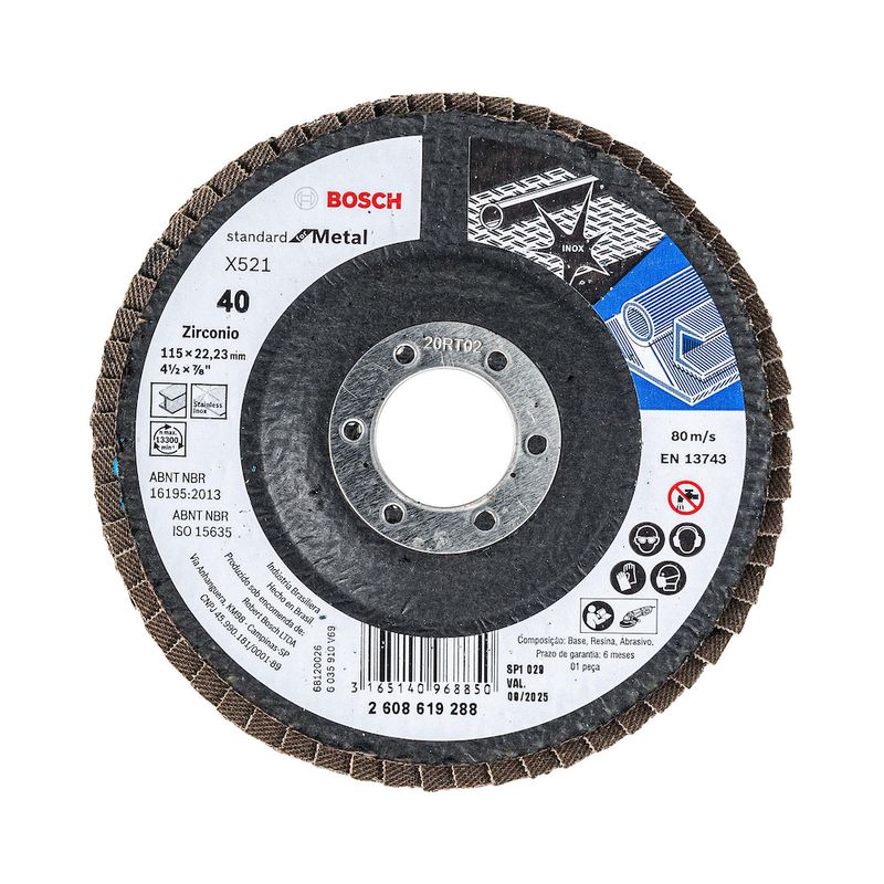 Disco-Flap-115mm-Standard-For-Metal-GR40-Bosch