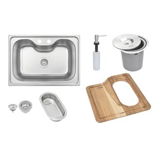 Cuba De Sobrepor 69X49 Com Válvula Aço Inox Acetinado Morgana Tramontina