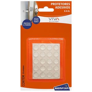 Protetor Adesivo de EVA Redondo 8mm 20 Unidades Transparente Bemfixa