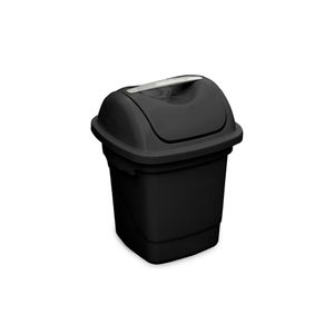 Lixeira Basculante 10L Plástico Preto Plasvale