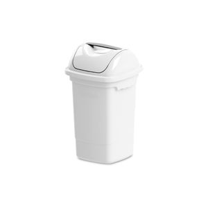 Lixeira Basculante 14L Plástico Branco Plasvale