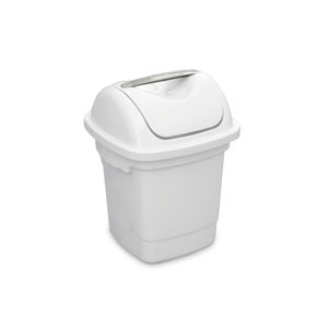 Lixeira Basculante 10L Plástico Branco Plasvale