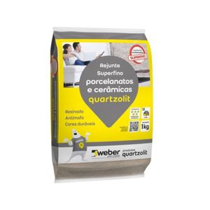 Rejunte Porcelanato Cinza Platina 1kg Quartzolit