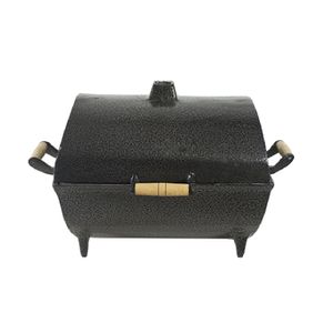 Churrasqueira à Bafo G 42x31cm Alumínio Preto Craqueado Parlumin