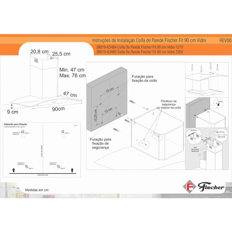 Coifa-de-Parede-Fit-90cm-Vidro-220V-Fischer