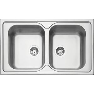 Cuba de Sobrepor 86x50cm Marea 2C 34 Aço Inox Acabamento Acetinado com Válvula Tramontina