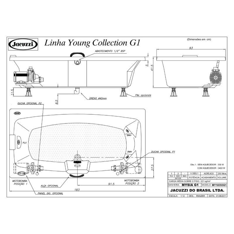 Banheira-Mysia-G1-Plus-183x110x42-Sem-Aquecedor-Jacuzzi