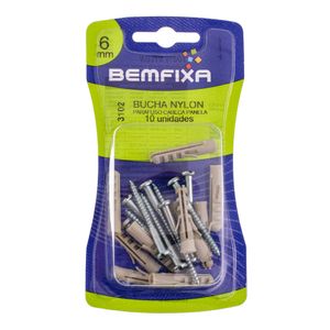 Parafuso e Bucha 6mm Cabeça de Panela 3102 Bemfixa