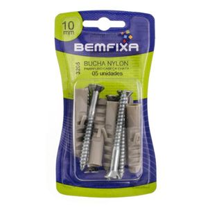 Parafuso e Bucha 10mm Cabeça Chata 3205 Bemfixa