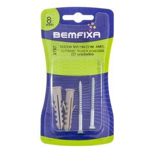 Parafuso e Bucha com Anel 8mm Cabeça Sextavada 2797 Bemfixa